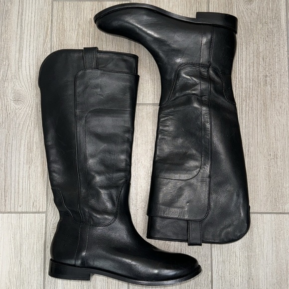 Frye Women’s Paige Tall Riding Boots Black Leather Size 6.5 - Picture 13 of 16